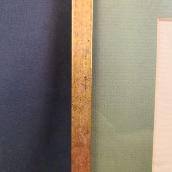 1973 Floral Needlepoint/Embroidery Art in Gold/Bronze Frame VNTG Stand NOT Incl. - Picture 11 of 14